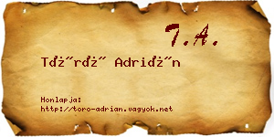 Törő Adrián névjegykártya